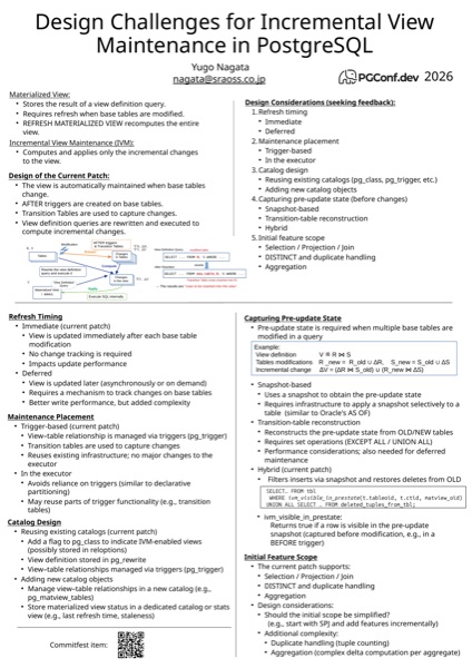 Incremental View Maintenance poster preview